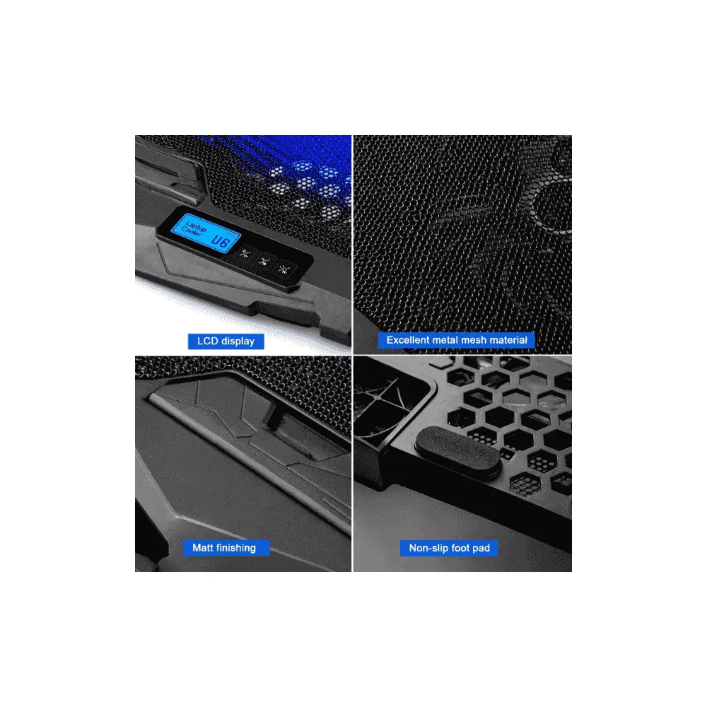 مبرد لاب توب Gigamax Plus 2020، 4 مراوح، بإضاءة LED (2).webp