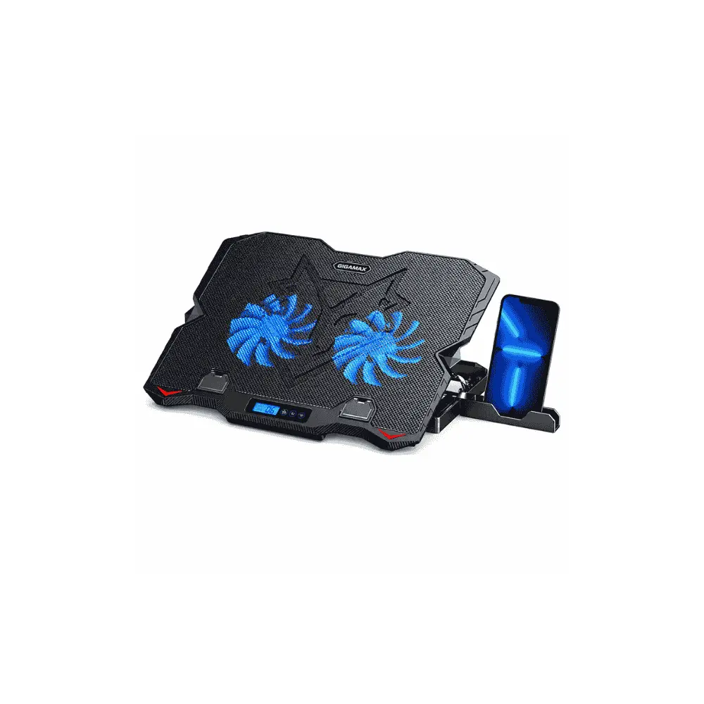 مبرد لاب توب Gigamax Plus 2021، 2 مروحة، بإضاءة LED.webp