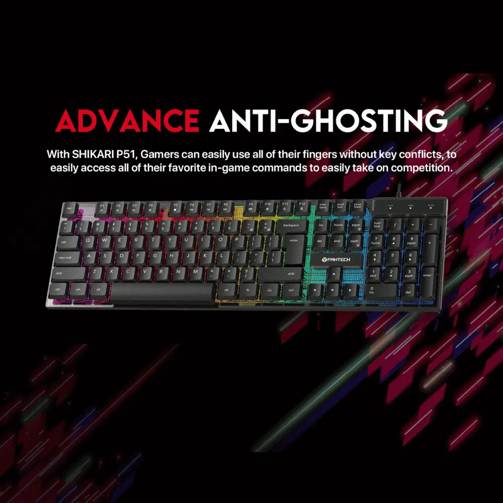 طقم جيمنج FANTECH P51_ 5 في 1، كيبورد جيمنج RGB، ماوس جيمنج، سماعة جيمنج، حامل سماعة، ماوس باد، أسود (4).webp