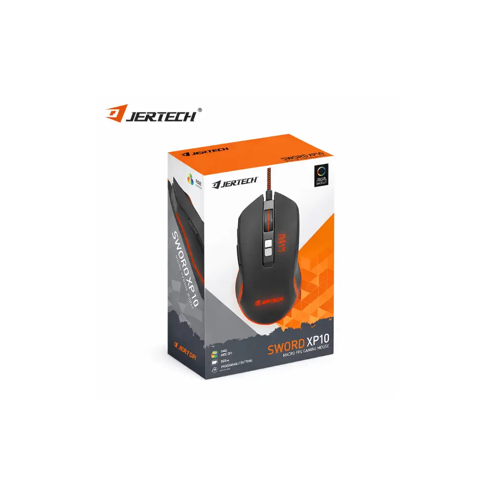 Jertech Sword XP10 Gaming Mouse, Wired, RGB, 3600 DPI