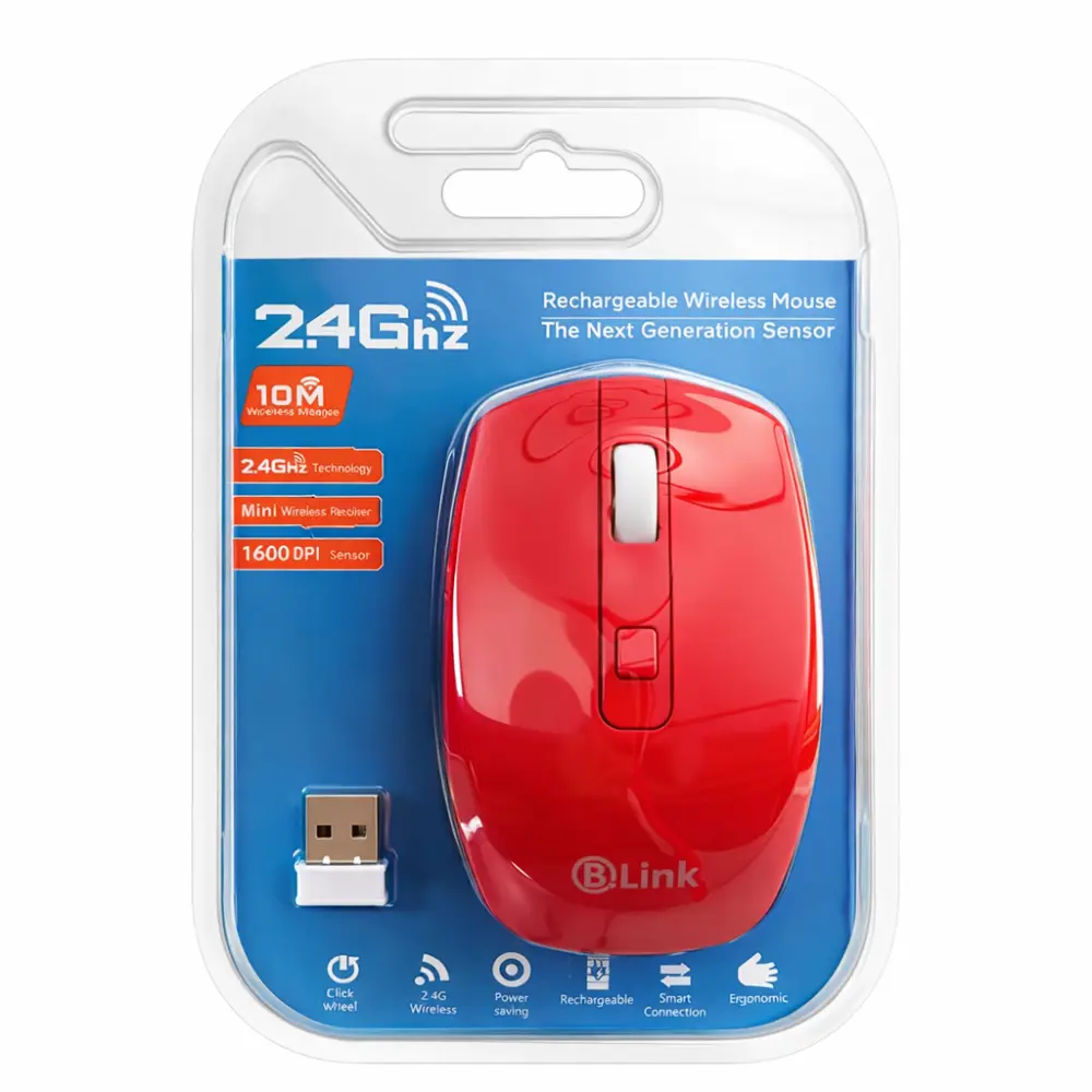 ماوس لاسلكي B-LINK ، قابل للشحن ، 3 أزرار، الوان-B-LINK