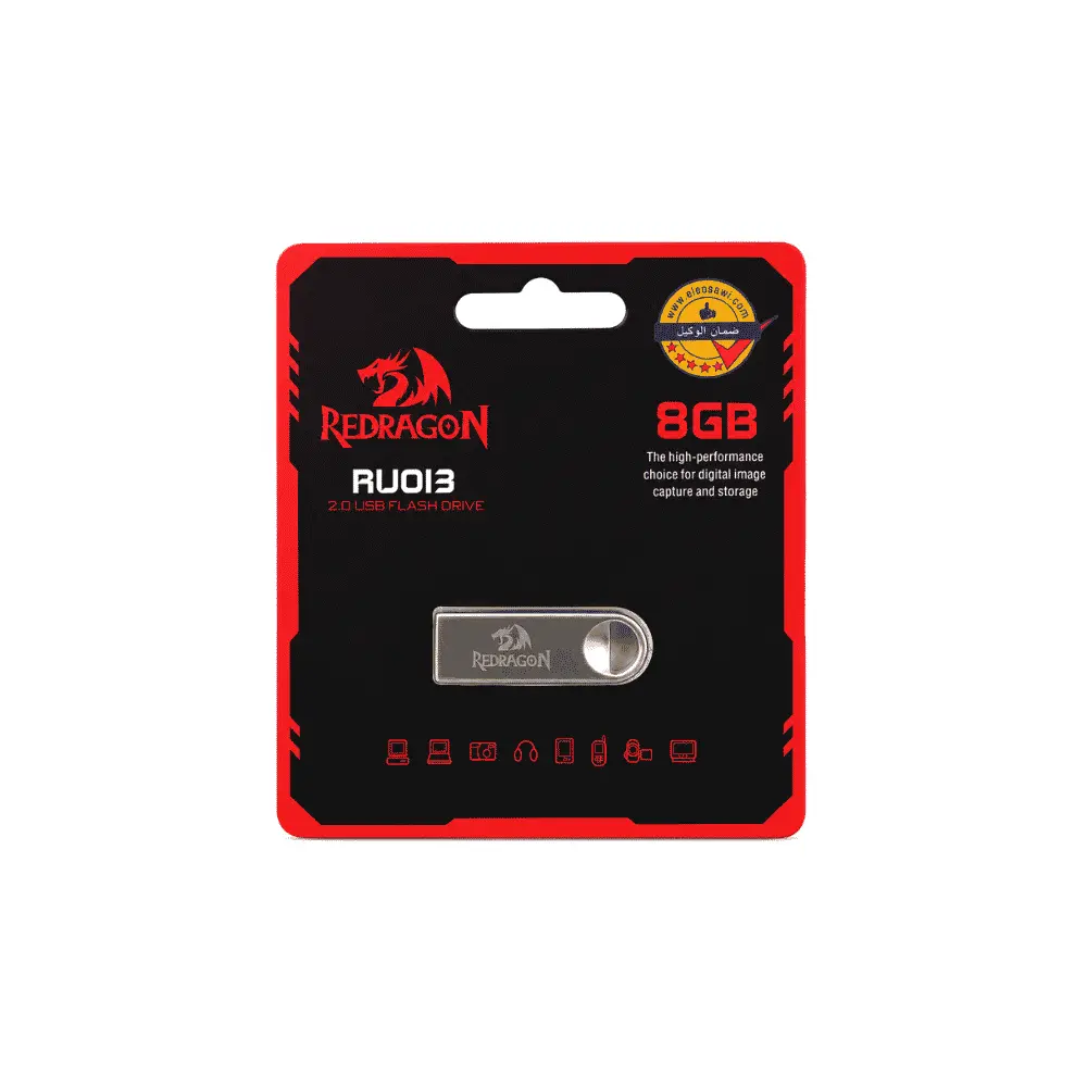 فلاشة Redragon RU013 B, بسعة 8 جيجا, USB 2.0