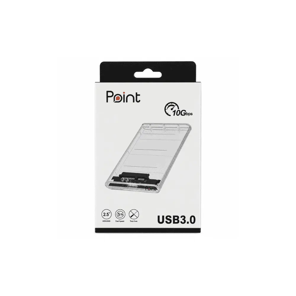Point Crystal Clear HDD/SSD Enclosure USB 3.0 2.5"