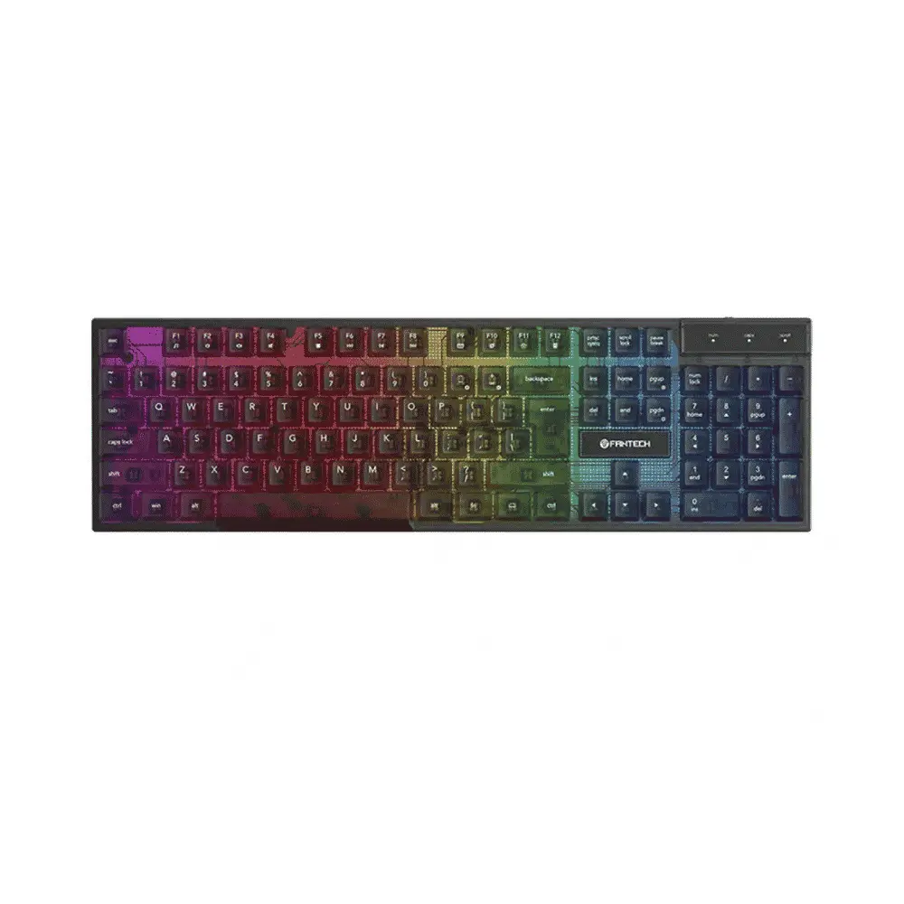 FANTECH SHIKARI K515 RGB Wired Gaming Keyboard, 104 Keys, Membrane Switch, Multimedia Controls, Black