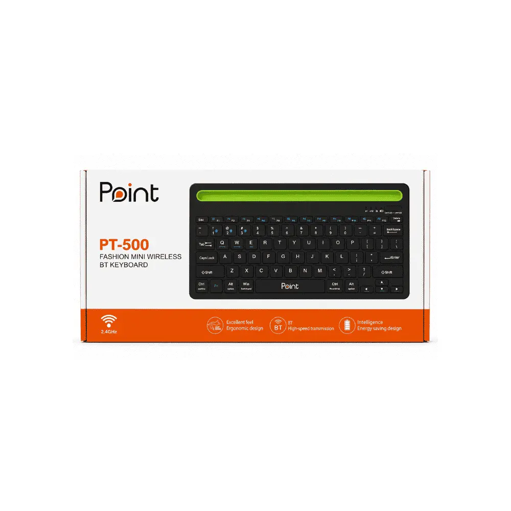كيبورد لاسلكي صغير Point PT-500 بتقنية 2.4GHz لأجهزة Smart TV وأندرويد TV والكمبيوتر