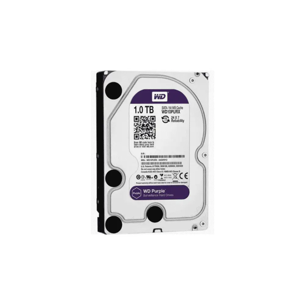 Western Digital WD Purple 1TB Surveillance Internal Hard Drive 3.5" SATA WD11PURZ Refurbished (RE) - 6 Months Warranty