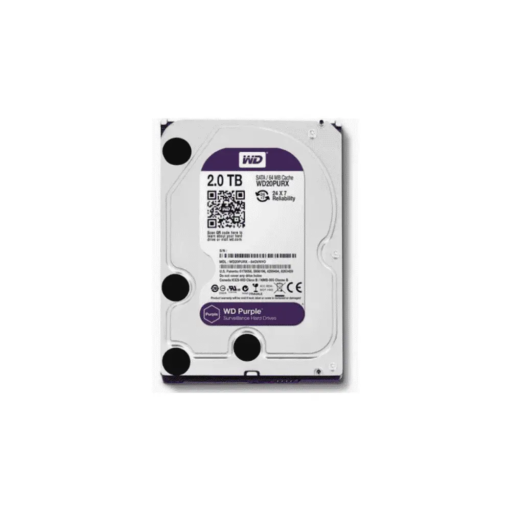 هارد داخلي ويسترن ديجيتال WD Purple للمراقبة سعة 2 تيرابايت 3.5 بوصة SATA موديل WD23PURZ ريفيربش (RE) - ضمان 6 شهور