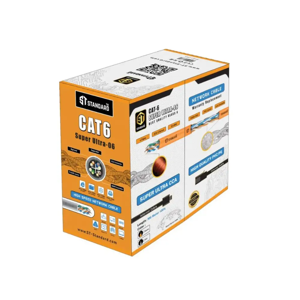 كابل نت وورك اس تي-ستاندرد 305 متر Ultra-06 Cat6 UTP - برتقالي