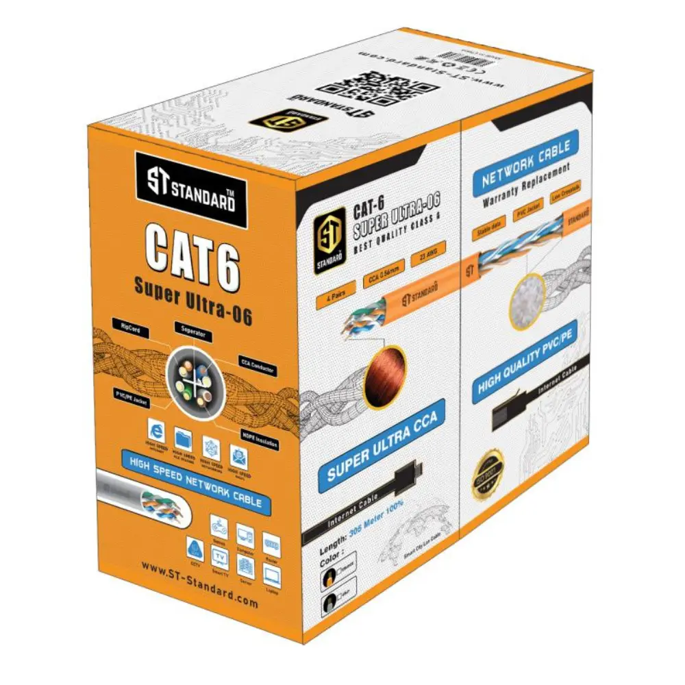 كابل نت وورك اس تي-ستاندرد 305 متر Ultra-06 Cat6 UTP - برتقالي