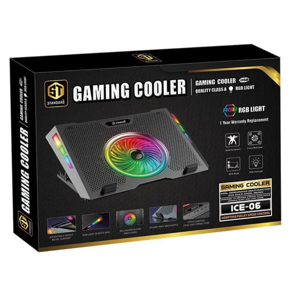 مروحة تبريد STANDARD للاب توب، اسود - ICE-06