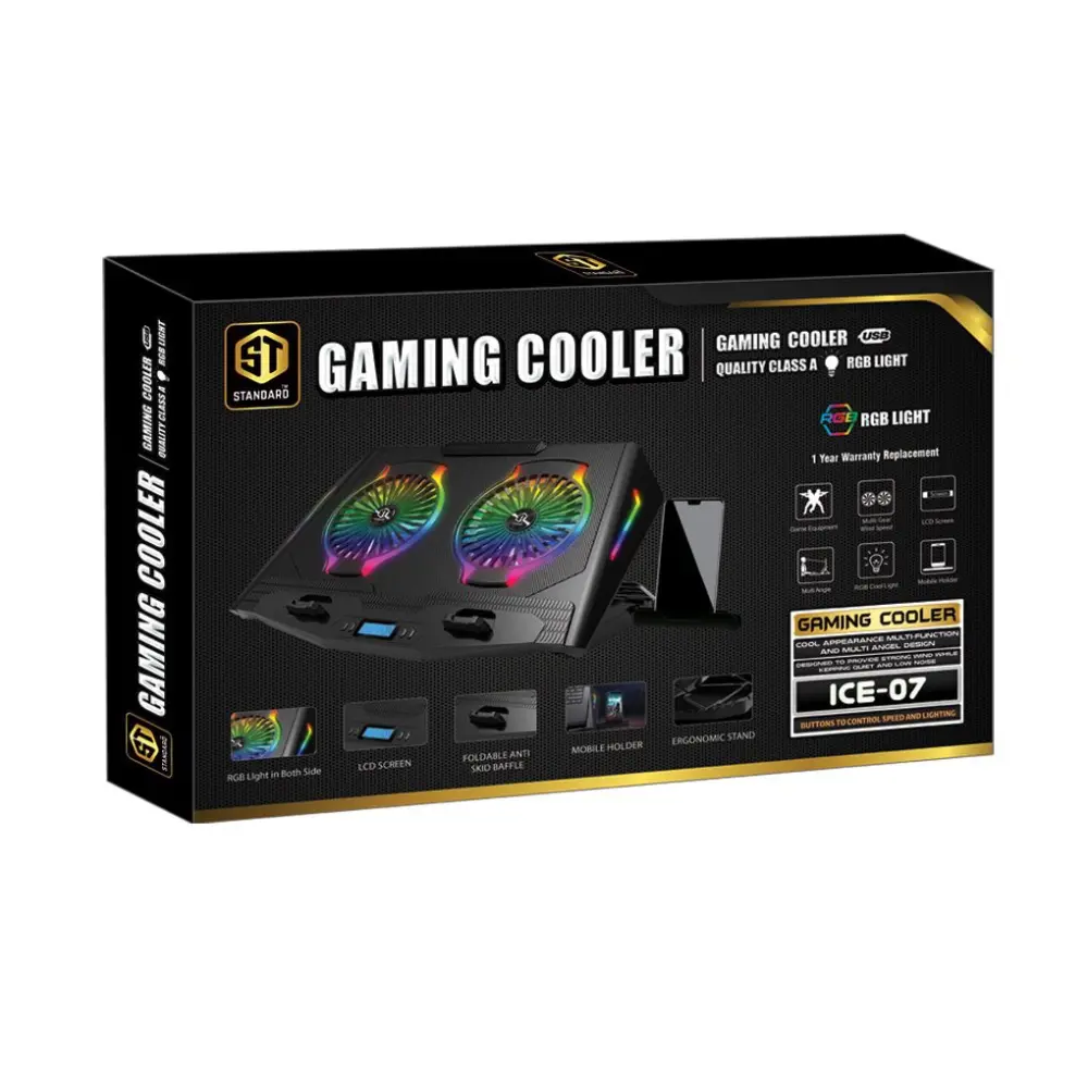 مروحة تبريد STANDARD للاب توب، اسود - ICE-07