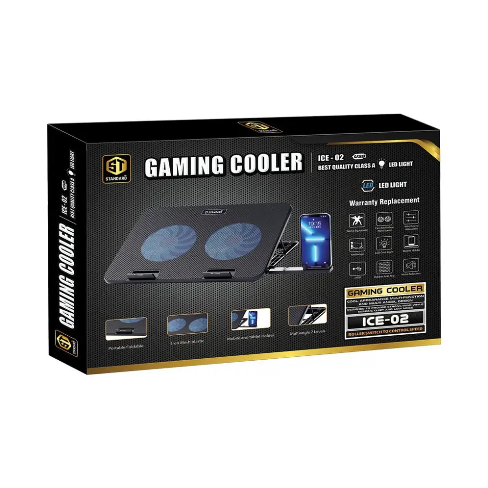 مروحة تبريد STANDARD للاب توب، اسود - ICE-02
