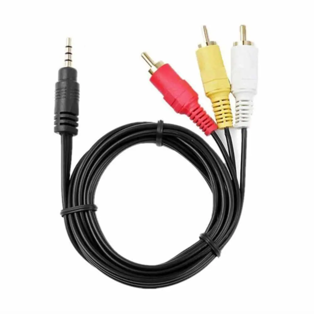 Mix Max 3 in 1 rca audio and video cable, 1.5 m - black