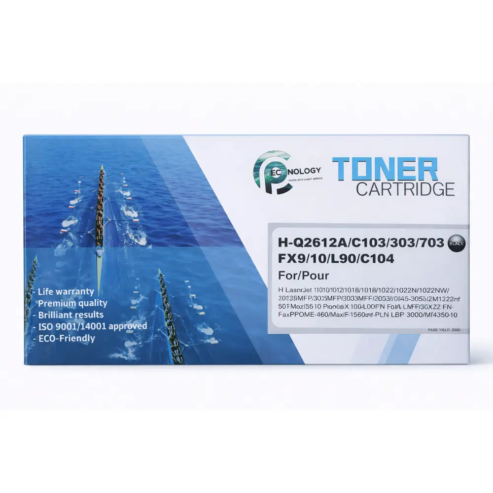PC Technology Compatible Black Laser Toner Cartridge HP 12A Q2612A for HP LaserJet 1010 1012 1015 1018 1020 1022 3015 3020 3030