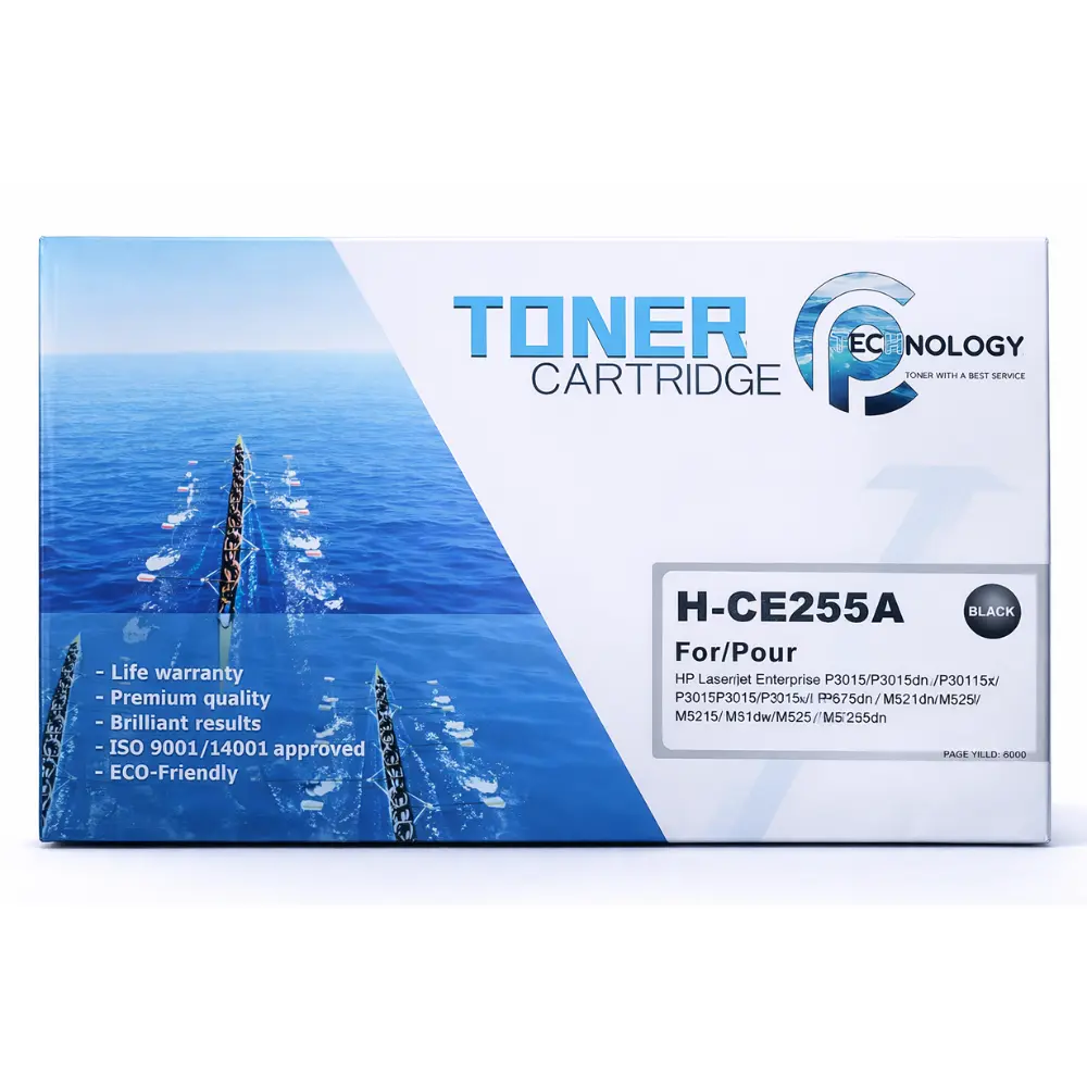 PC Technology Compatible Black Laser Toner Cartridge HP 55A CE255A for HP LaserJet Enterprise P3015 P3015dn P3015x M521 M525