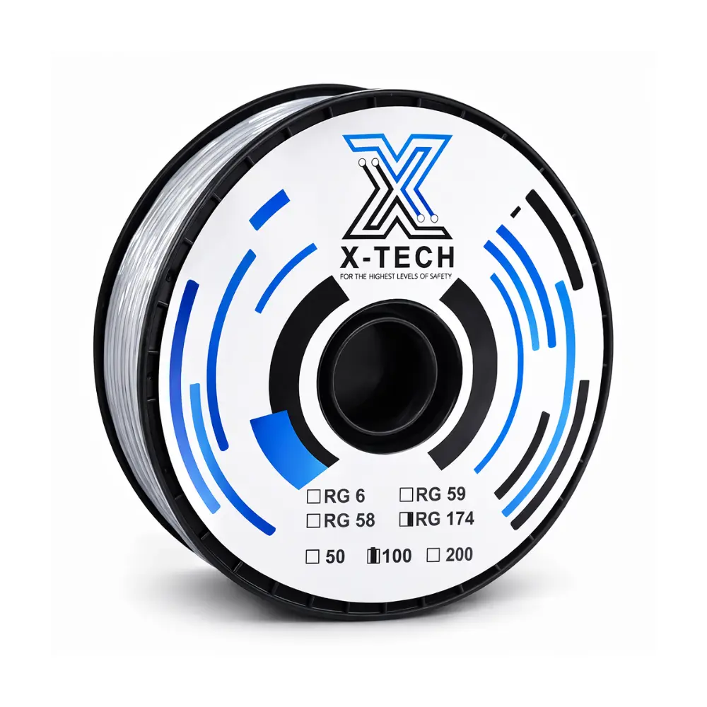 X-TECK RG174 + Power Cable, 100m 