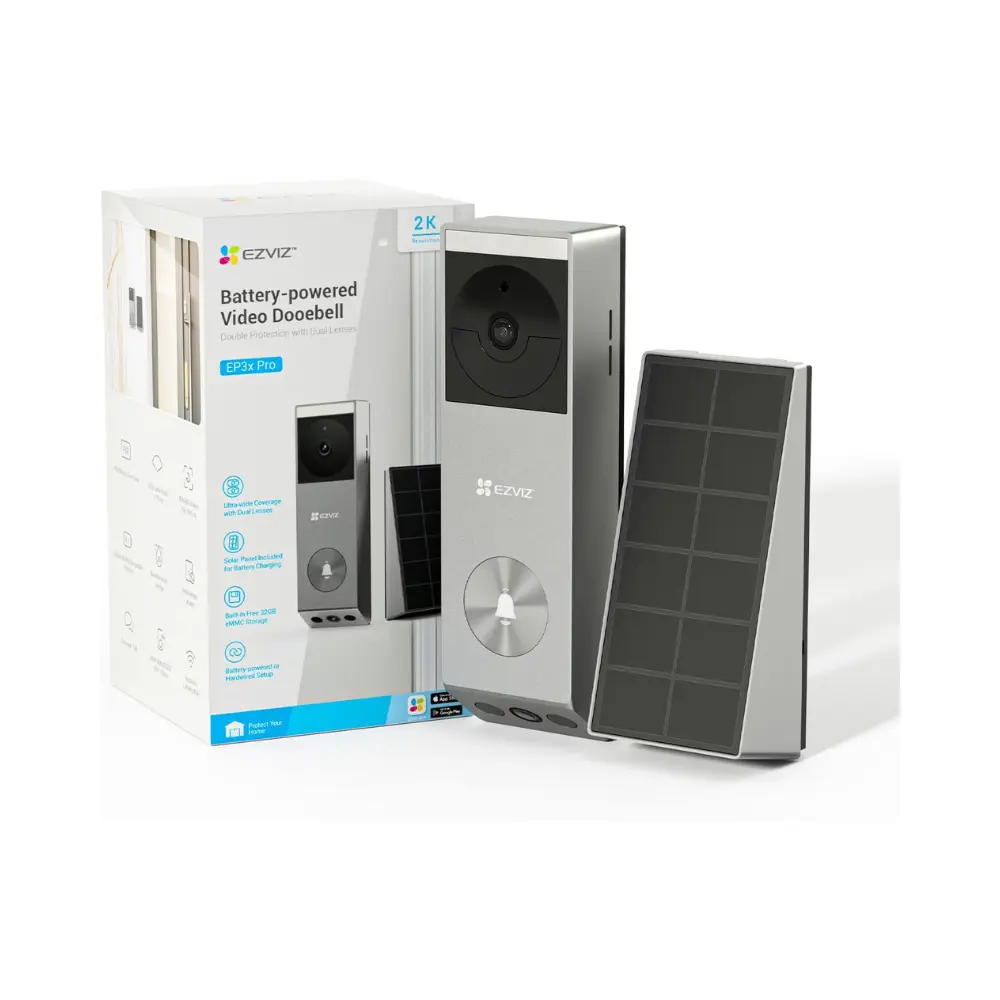 EZVIZ HP3 Pro Battery-Powered Video Doorbell with Solar Panel