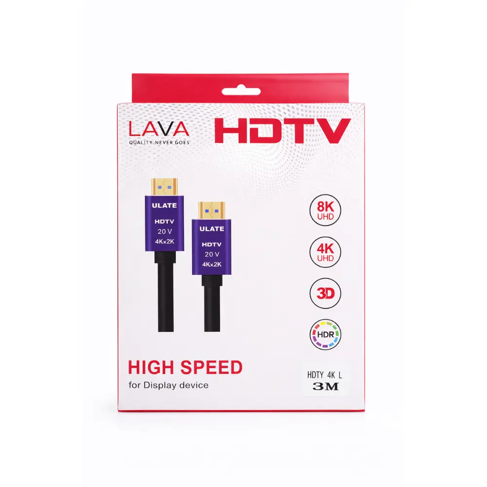 كابل اتش دي ام اي رول 3م L  - لافا