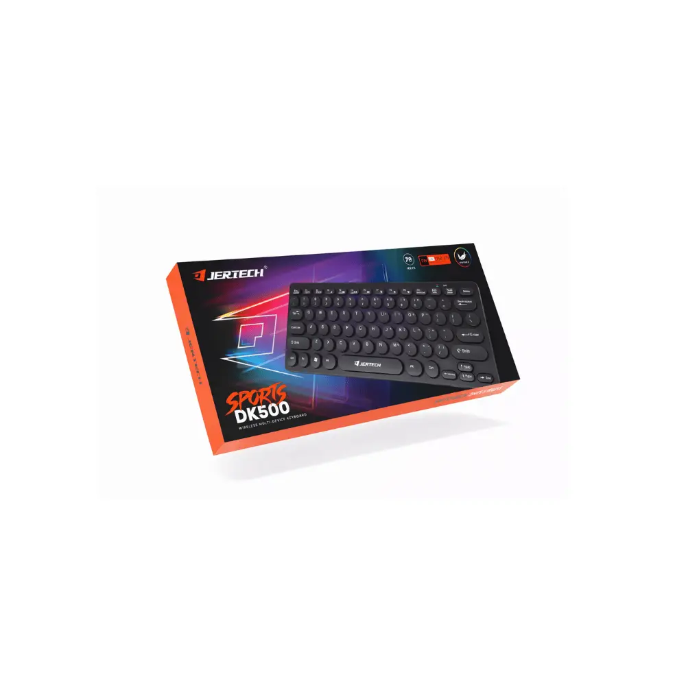Jertech DK500 Keyboard, Mini, Wired, USB, Silent, Arabic & English, Black