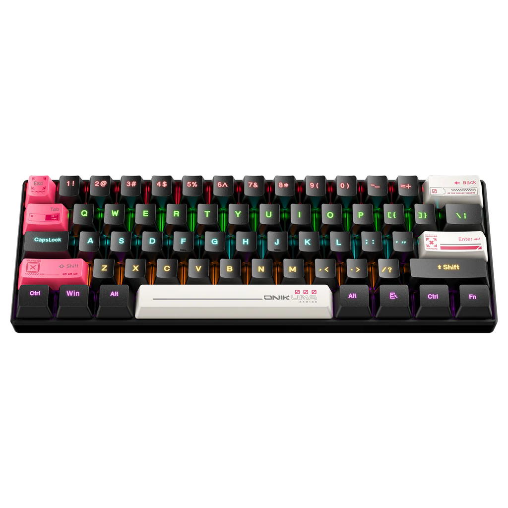 ONIKUMA G55 RGB Wired Mechanical Gaming Keyboard, 61 Keys, Compact, Black