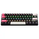 كيبورد جيمنج ميكانيكال ONIKUMA G55 RGB، سلكي، 61 مفتاح، تصميم مدمج (Compact)، أسود